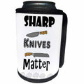 3dRose All Smiles Art Sports and Hobbies - Funny Sharp Knives Matter Cooking Pun Cartoon - Can Cooler Bottle Wrap (cc_288014)
