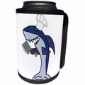 3dRose All Smiles Art Sports and Hobbies - Funny Shark in Chefs Hat with Meat Cleaver Cooking Cartoon - Can Cooler Bottle Wrap (cc_288016)