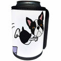 3dRose All Smiles Art Sports and Hobbies - Funny Boston Terrier Dog Diving off Diving Board Cartoon - Can Cooler Bottle Wrap (cc_288017)