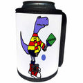 3dRose All Smiles Art Sports and Hobbies - Cute Funny T-rex Dinosaur Playing Pickleball Sport Cartoon - Can Cooler Bottle Wrap (cc_288029)