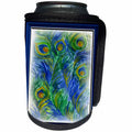 3dRose Susan Brown Designs General Themes - Peacock Feathers in Watercolors - Can Cooler Bottle Wrap (cc_28803)