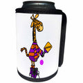 3dRose All Smiles Art Sports and Hobbies - Cute Funny Giraffe Playing Pickleball Sport Cartoon - Can Cooler Bottle Wrap (cc_288035)
