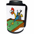 3dRose All Smiles Art Sports and Hobbies - Funny Rubber Chicken Playing Pool Game cartoon - Can Cooler Bottle Wrap (cc_288039)