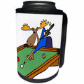 3dRose All Smiles Art Sports and Hobbies - Funny Moose Playing Pool Game cartoon - Can Cooler Bottle Wrap (cc_288045)