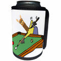 3dRose All Smiles Art Sports and Hobbies - Funny Llama Playing Pool Game cartoon - Can Cooler Bottle Wrap (cc_288052)