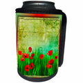 3dRose Susan Brown Designs Flower Themes - Poppy Field - Can Cooler Bottle Wrap (cc_28806)