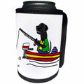 3dRose All Smiles Art Sports and Hobbies - Cute Funny Black Labrador Retriever Dog Fishing Cartoon - Can Cooler Bottle Wrap (cc_288068)