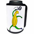 3dRose All Smiles Art Sports and Hobbies - Cute Funny Squash vegetable Playing Squash Sports Cartoon - Can Cooler Bottle Wrap (cc_288080)