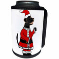 3dRose All Smiles Art Holidays - Funny Black Labrador Retriever Dog Santa Claus Christmas - Can Cooler Bottle Wrap (cc_288095)