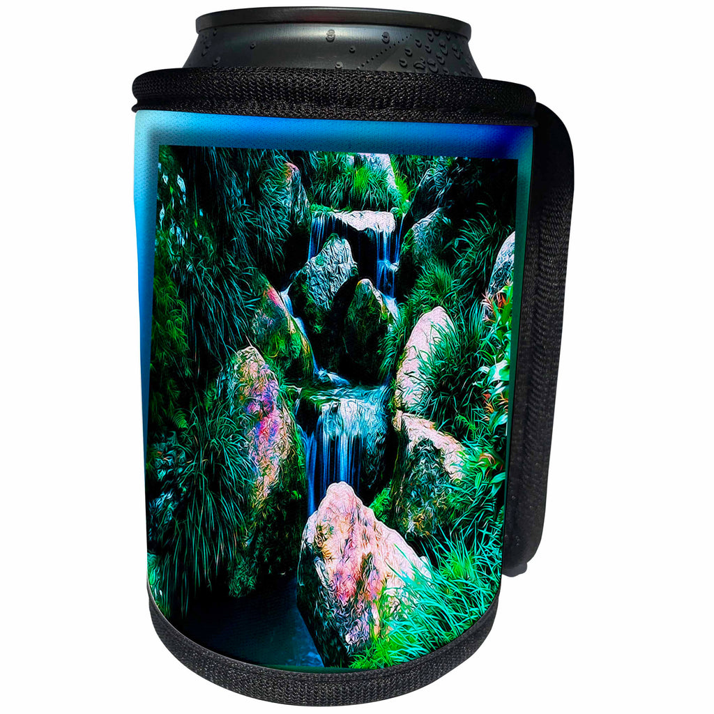 3dRose Susan Brown Designs Nature Themes - Rocky Waterfall - Can Cooler Bottle Wrap (cc_28813)