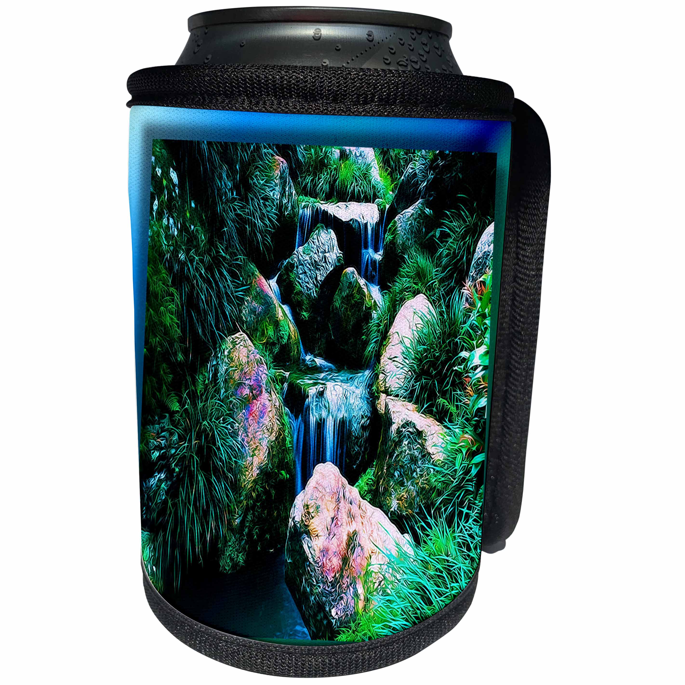 3dRose Susan Brown Designs Nature Themes - Rocky Waterfall - Can Cooler Bottle Wrap (cc_28813)