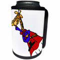 3dRose All Smiles Art Funny - Cute Funny Giraffe Flying Superhero Cartoon - Can Cooler Bottle Wrap (cc_288147)