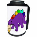 3dRose All Smiles Art Dinosaurs - Cute Funny Stegosaurus Dinosaur eating Ice Cream Cartoon - Can Cooler Bottle Wrap (cc_288155)