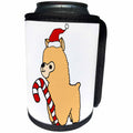 3dRose All Smiles Art Christmas - Funny Baby Alpaca in Santa hat Christmas Cartoon - Can Cooler Bottle Wrap (cc_288157)