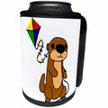 3dRose All Smiles Art Animals - Funny Cute Baby Sea Otter Flying Kite Cartoon - Can Cooler Bottle Wrap (cc_288170)