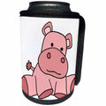 3dRose All Smiles Art Animals - Cute Funny Baby Pink Hippo Cartoon - Can Cooler Bottle Wrap (cc_288187)