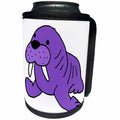 3dRose All Smiles Art Animals - Cute Funny Baby Purple Walrus Cartoon - Can Cooler Bottle Wrap (cc_288192)
