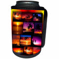 3dRose Susan Brown Designs Nature Themes - Sunset Beach Collage - Can Cooler Bottle Wrap (cc_28831)