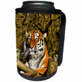 3dRose Sven Herkenrath Animal - Majestic Tiger Sitting On A Tree Wildlife Photography - Can Cooler Bottle Wrap (cc_288311)