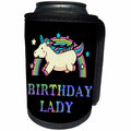 3dRose Sven Herkenrath Unicorn - Birthday Lady Card With A Super Cute Unicorn - Can Cooler Bottle Wrap (cc_288315)