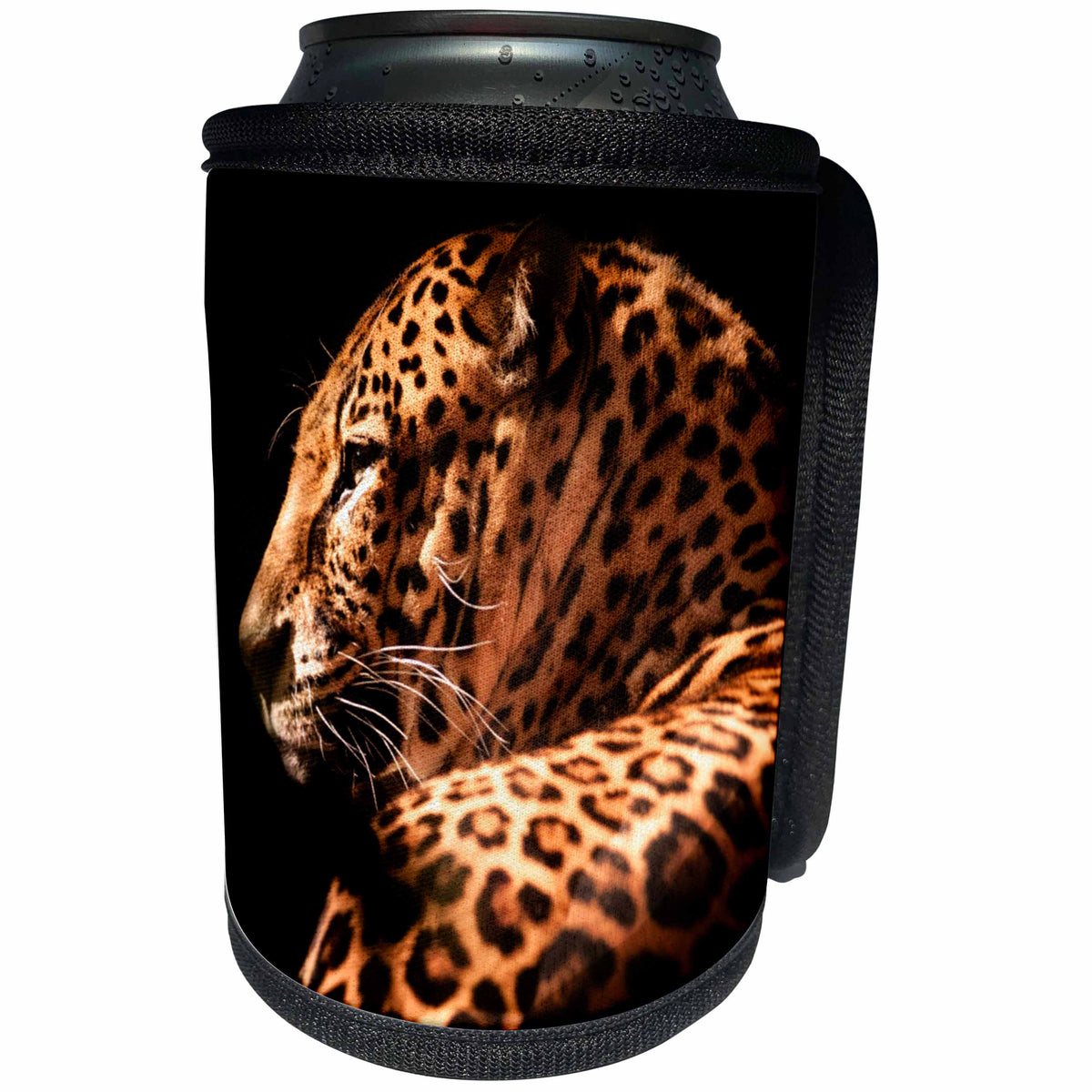 3dRose Sven Herkenrath Animal - Portrait Of An Elegant Leopard Wildlife Photography - Can Cooler Bottle Wrap (cc_288322)