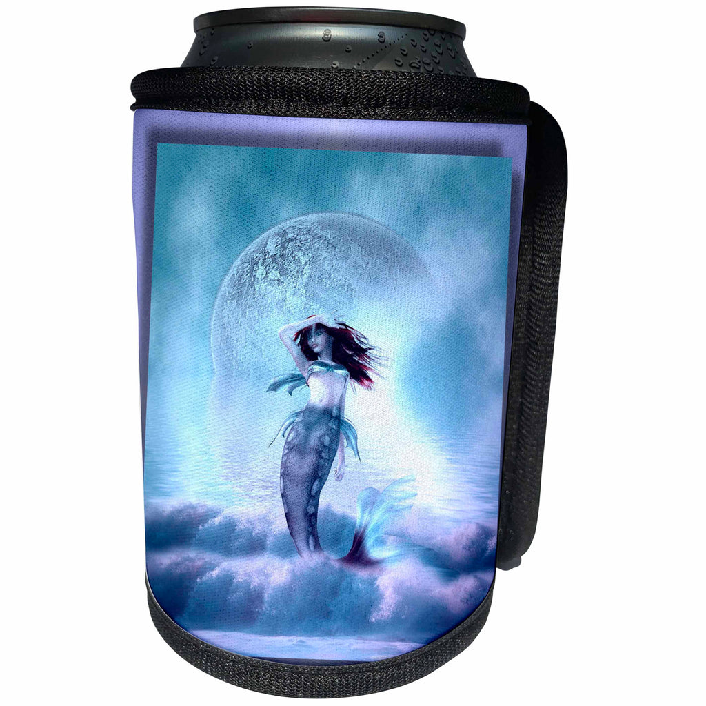 3dRose Susan Brown Designs General Themes - The Mermaid and the Moon - Can Cooler Bottle Wrap (cc_28837)