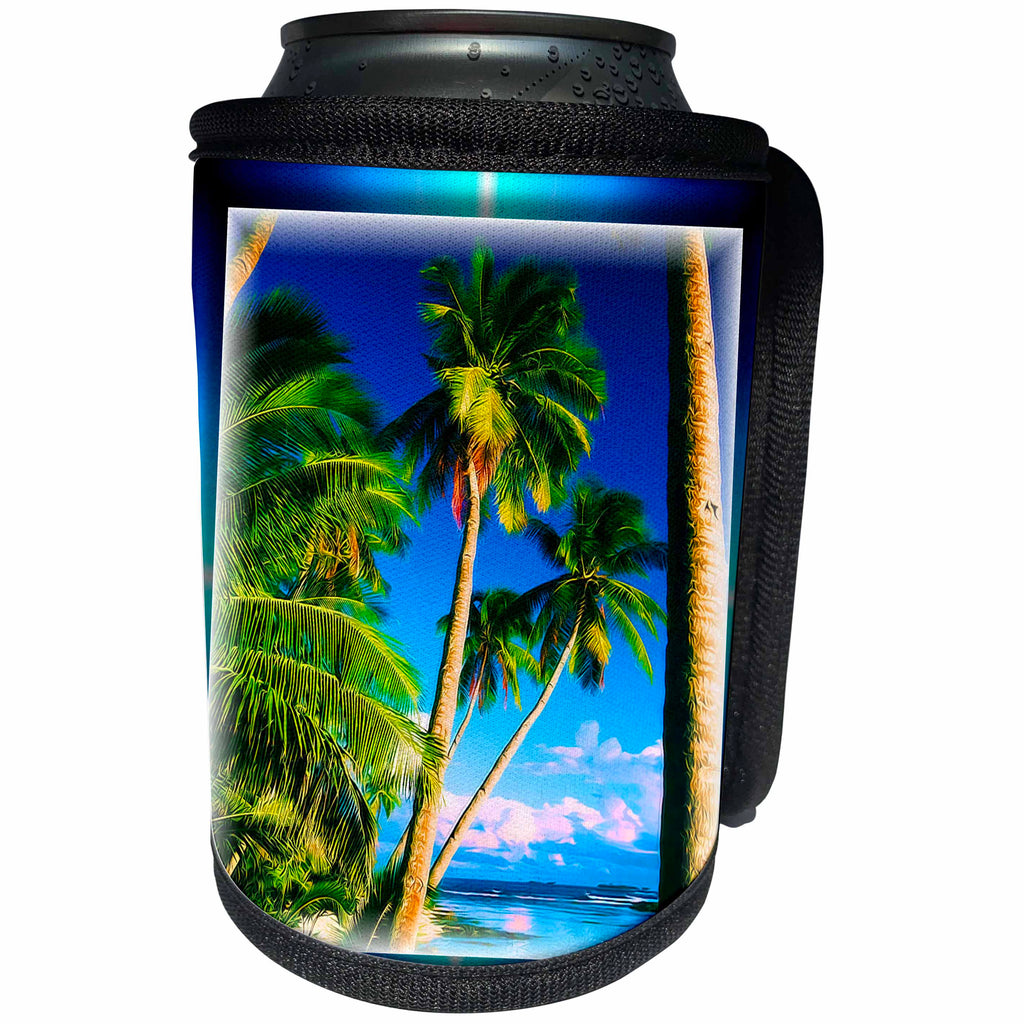 3dRose Susan Brown Designs Nature Themes - Tropical View - Can Cooler Bottle Wrap (cc_28839)