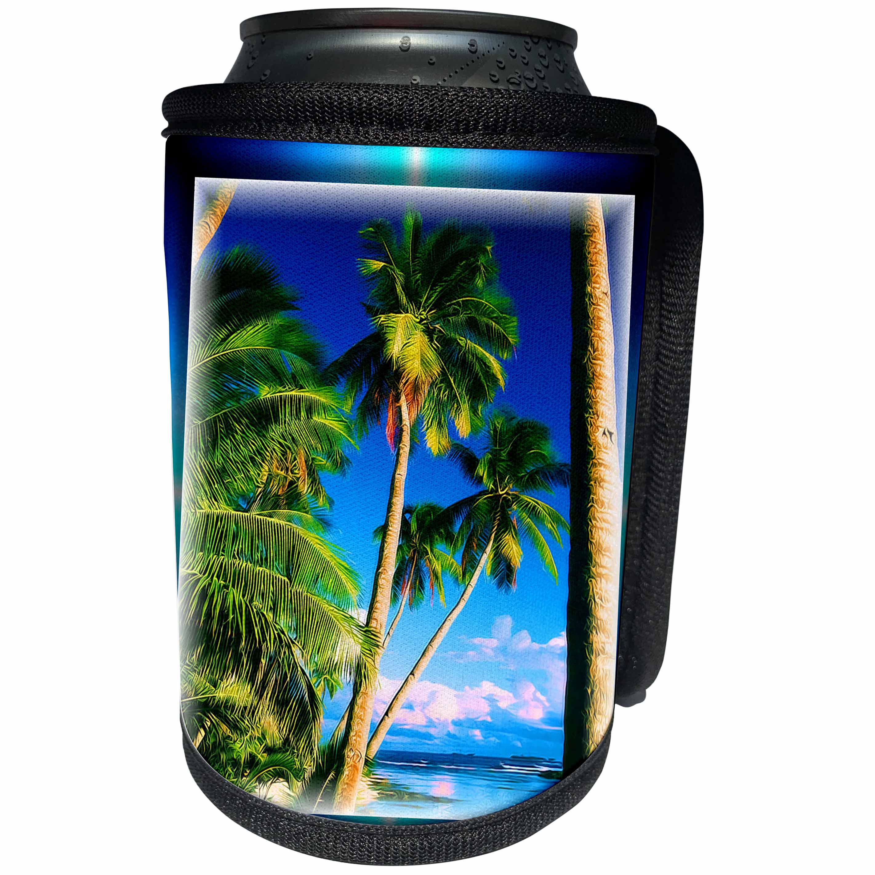 3dRose Susan Brown Designs Nature Themes - Tropical View - Can Cooler Bottle Wrap (cc_28839)