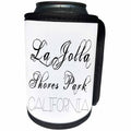 3dRose Alexis Design - American Beaches - La Jolla Shores Park, California. Black text on white - Can Cooler Bottle Wrap (cc_288392)