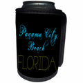 3dRose Alexis Design - American Beaches - Panama City Beach, Florida. Blue, yellow text on black - Can Cooler Bottle Wrap (cc_288410)
