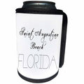 3dRose Alexis Design - American Beaches - Saint Augustine Beach, Florida. Black text on white - Can Cooler Bottle Wrap (cc_288412)