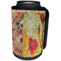 3dRose Susan Brown Designs General Themes - Vintage Floral Grunge - Can Cooler Bottle Wrap (cc_28842)