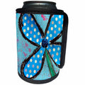 3dRose Cassie Peters Mixed Media - Polka Dot Flower - Can Cooler Bottle Wrap (cc_288424)