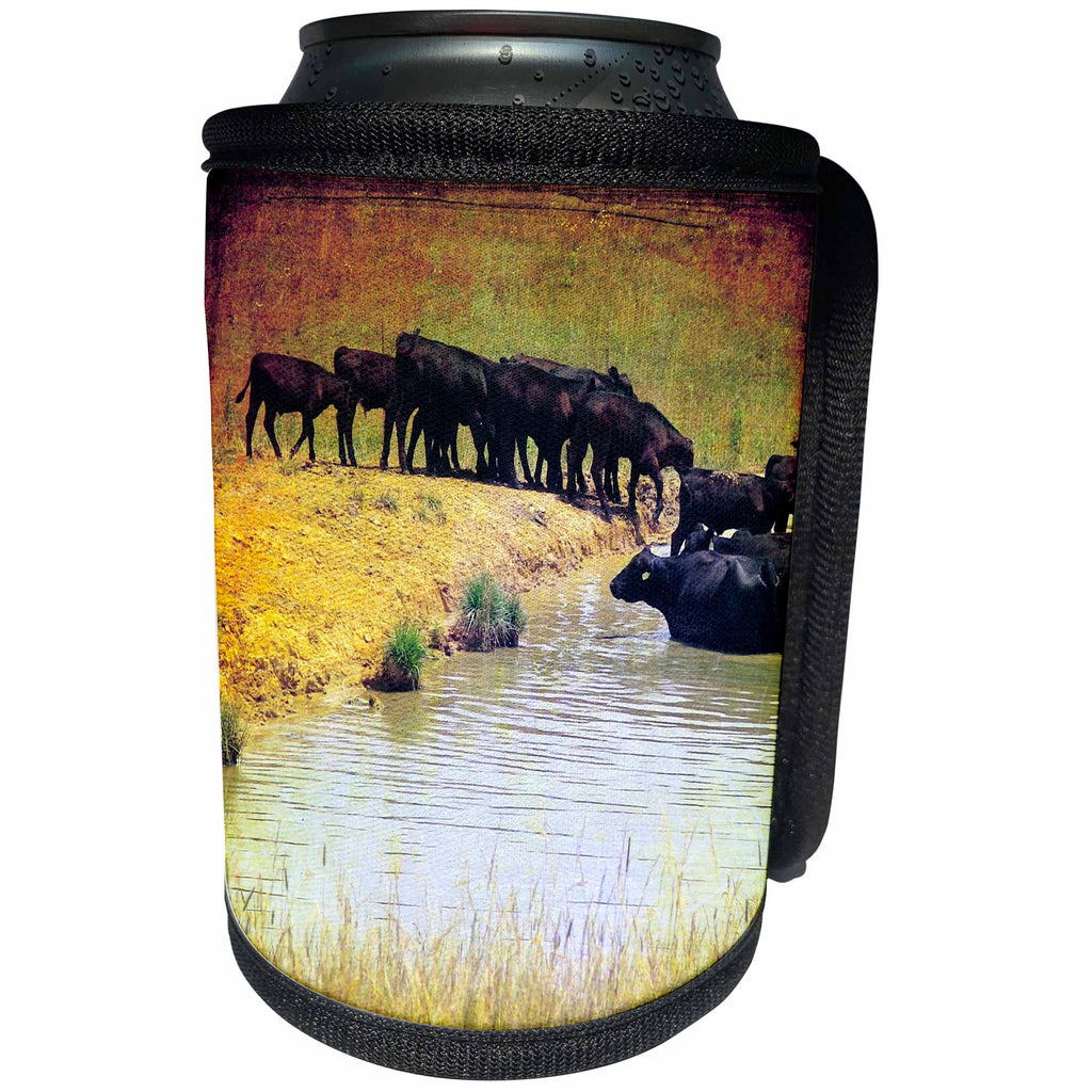 3dRose Cassie Peters Photography - Cattle Pasture - Can Cooler Bottle Wrap (cc_288449)