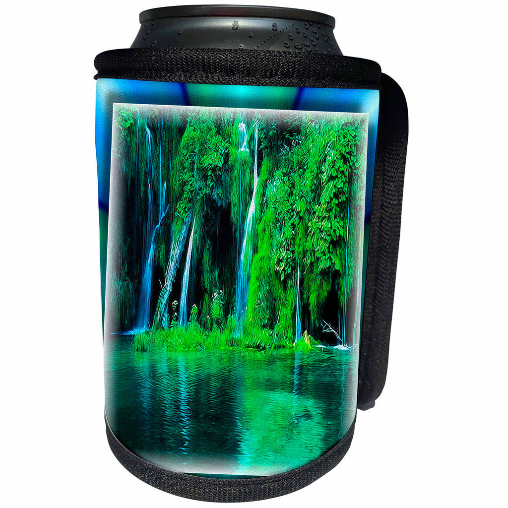 3dRose Susan Brown Designs Nature Themes - Waterfalls in Paradise - Can Cooler Bottle Wrap (cc_28845)
