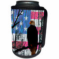 3dRose Cassie Peters Birds - Bald Eagle and American Flag Grunge - Can Cooler Bottle Wrap (cc_288457)