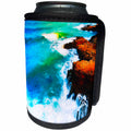3dRose Susan Brown Designs Nature Themes - Waves Breaking on the Rocks - Can Cooler Bottle Wrap (cc_28847)