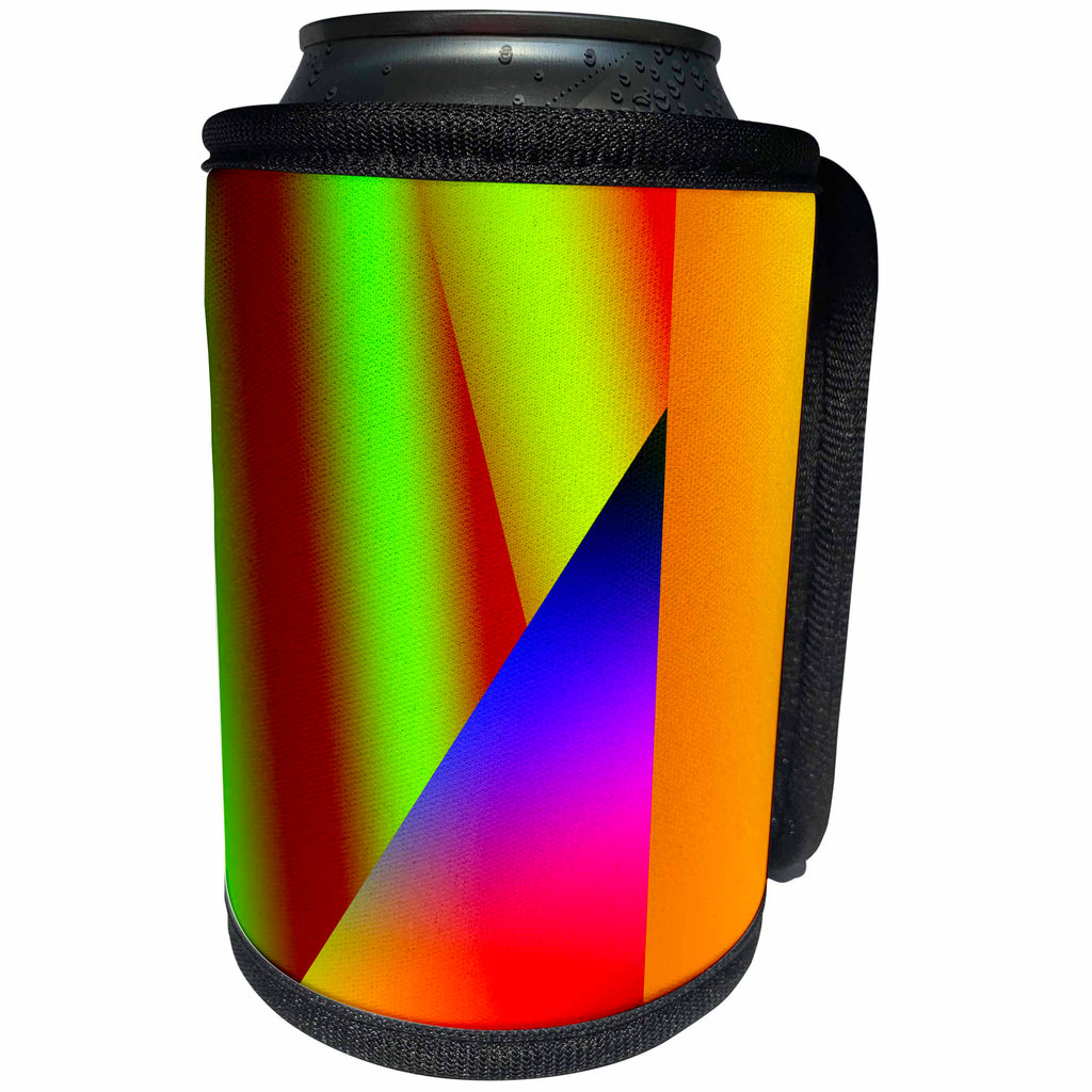 3dRose Cassie Peters Abstract - Triangle Abstract Colorful - Can Cooler Bottle Wrap (cc_288471)