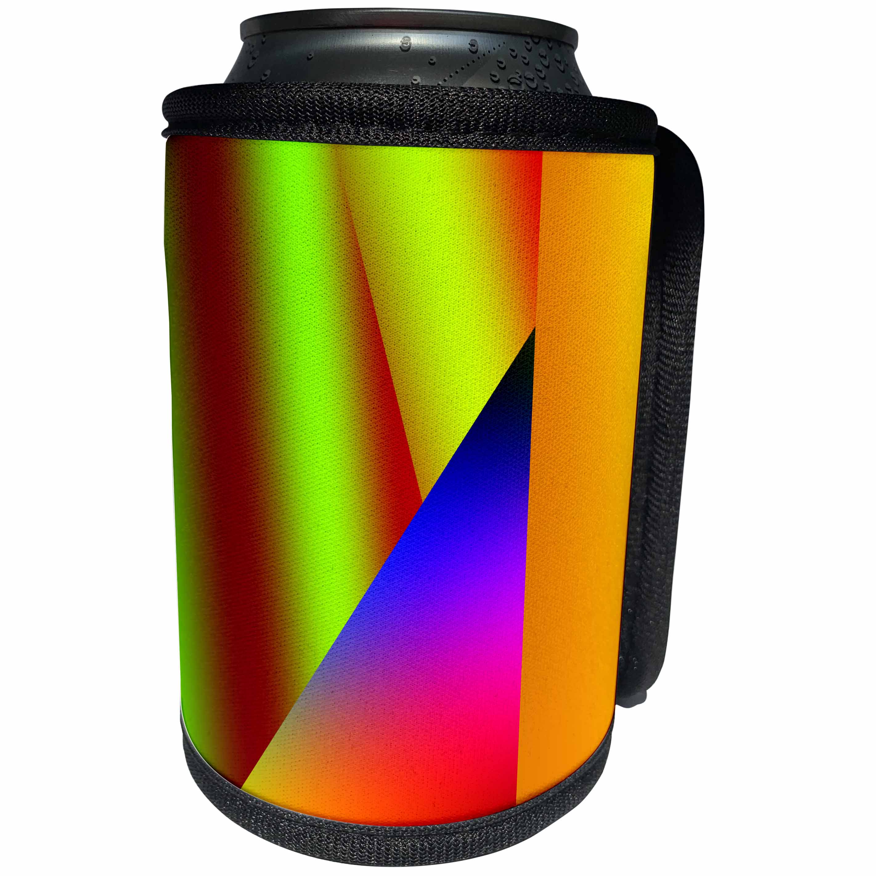 3dRose Cassie Peters Abstract - Triangle Abstract Colorful - Can Cooler Bottle Wrap (cc_288471)