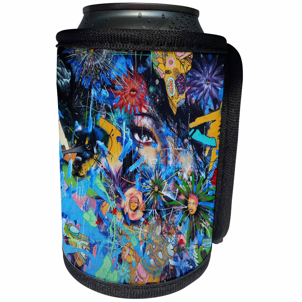 3dRose Tory Anne Collections Photography - Colorful Abstract Art Wynwood Walls Miami - Can Cooler Bottle Wrap (cc_288475)