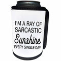 3dRose Tory Anne Collections Quotes - Im A Ray Of Sarcastic Sunshine Every Single Day - Can Cooler Bottle Wrap (cc_288571)