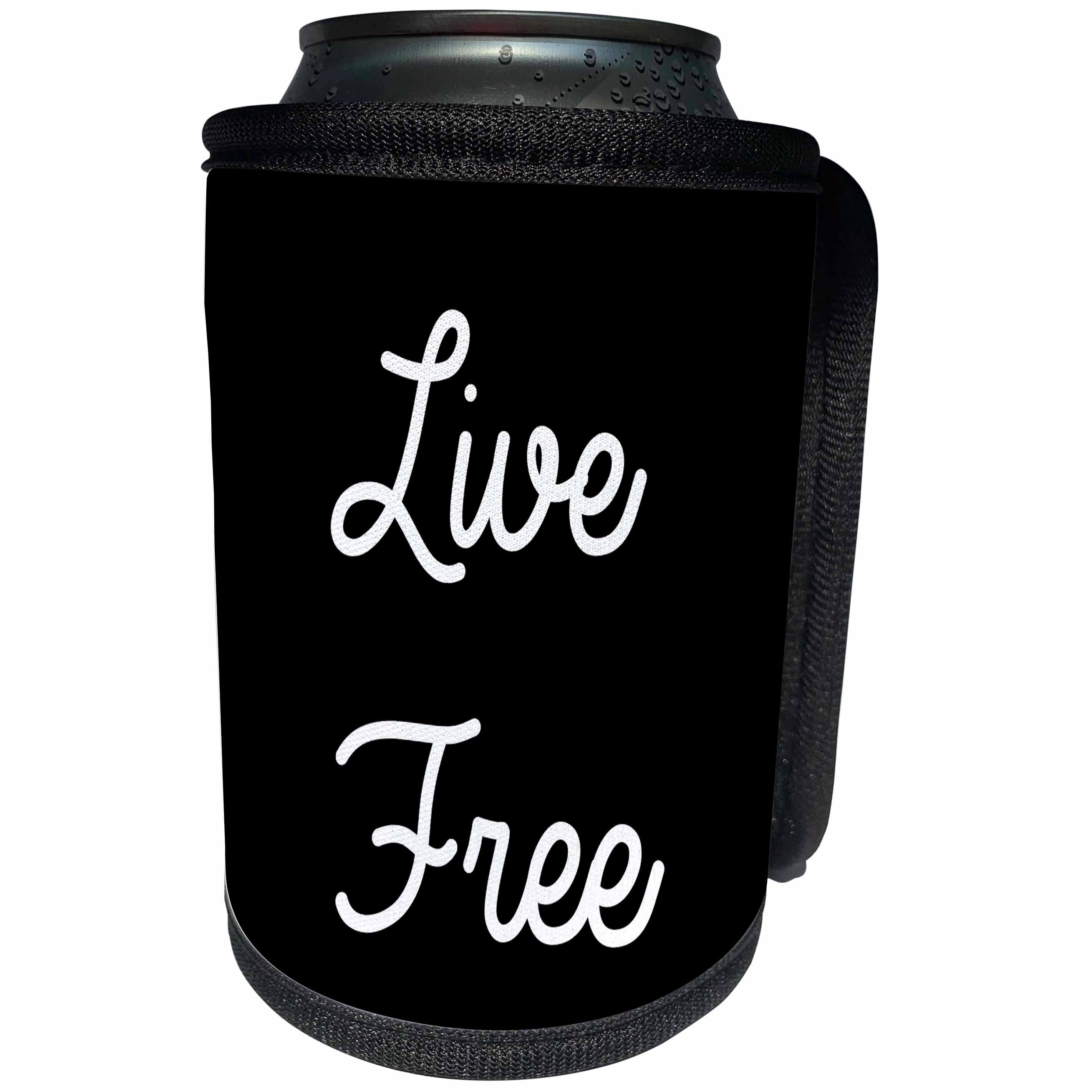 3dRose Tory Anne Collections Quotes - Live Free - Can Cooler Bottle Wrap (cc_288603)