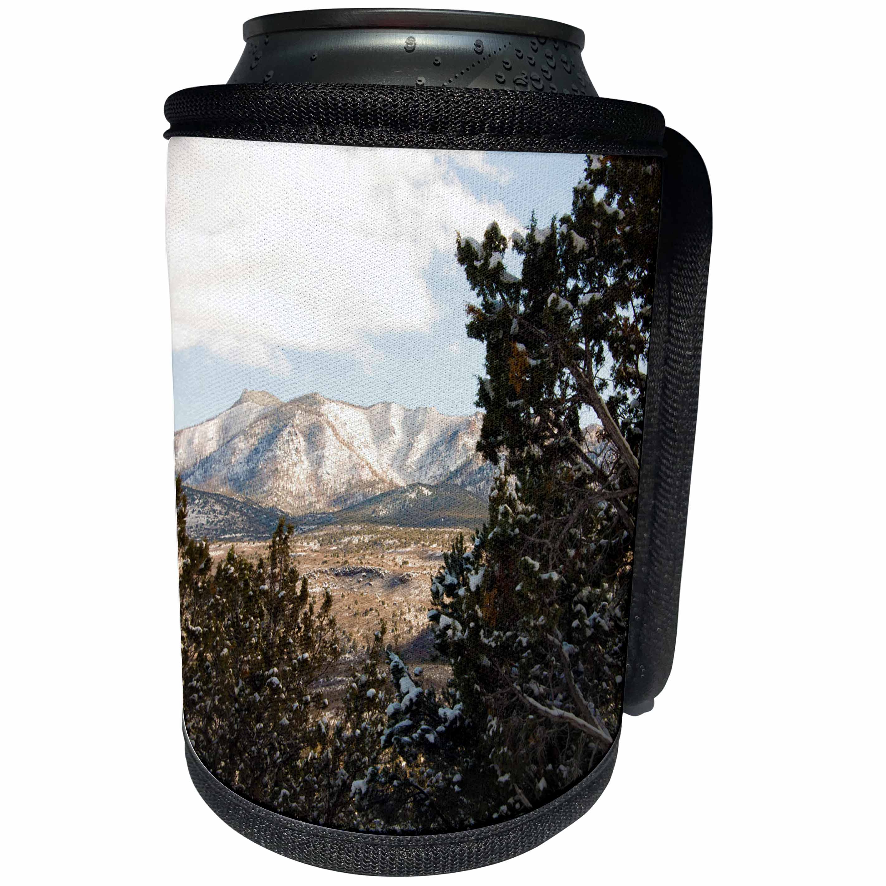3dRose Jos Fauxtographee- Winter Scene Pine Valley - A beautiful Winter scene in the Pine Valley mountains with trees - Can Cooler Bottle Wrap (cc_288629)