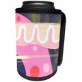 3dRose Lasha Beraia - Abstract - Abstract Painting with Red and Pink Circles and White Ornament - Can Cooler Bottle Wrap (cc_288688)