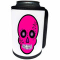 3dRose Janna Salak Designs Day of the Dead - Day of the Dead Skull Día de los Muertos Sugar Skull Pink - Can Cooler Bottle Wrap (cc_28870)