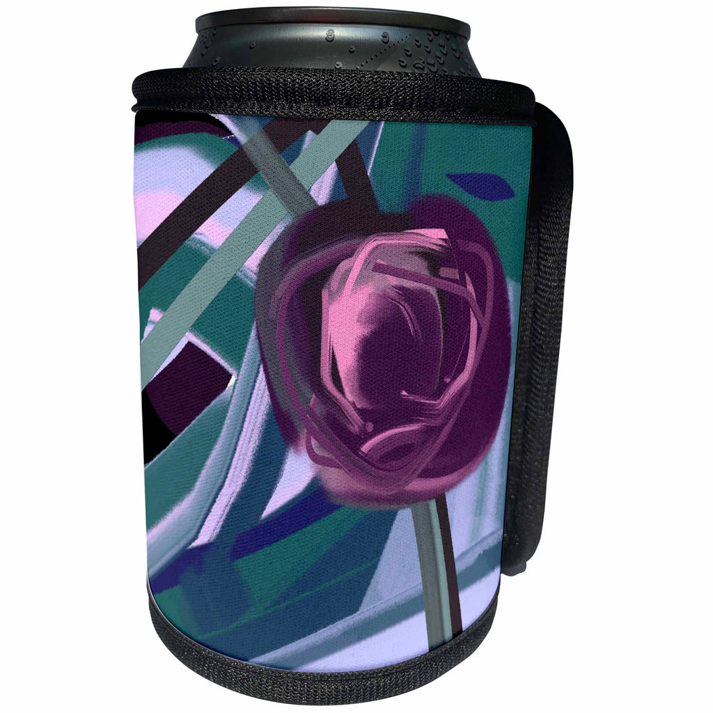 3dRose Lasha Beraia - Flowers - Wine-Color Rose Bud - Can Cooler Bottle Wrap (cc_288702)