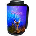 3dRose Spiritual Awakenings Animals - Blue eyed deer with beautiful blue sky and the words Dream - Can Cooler Bottle Wrap (cc_288750)