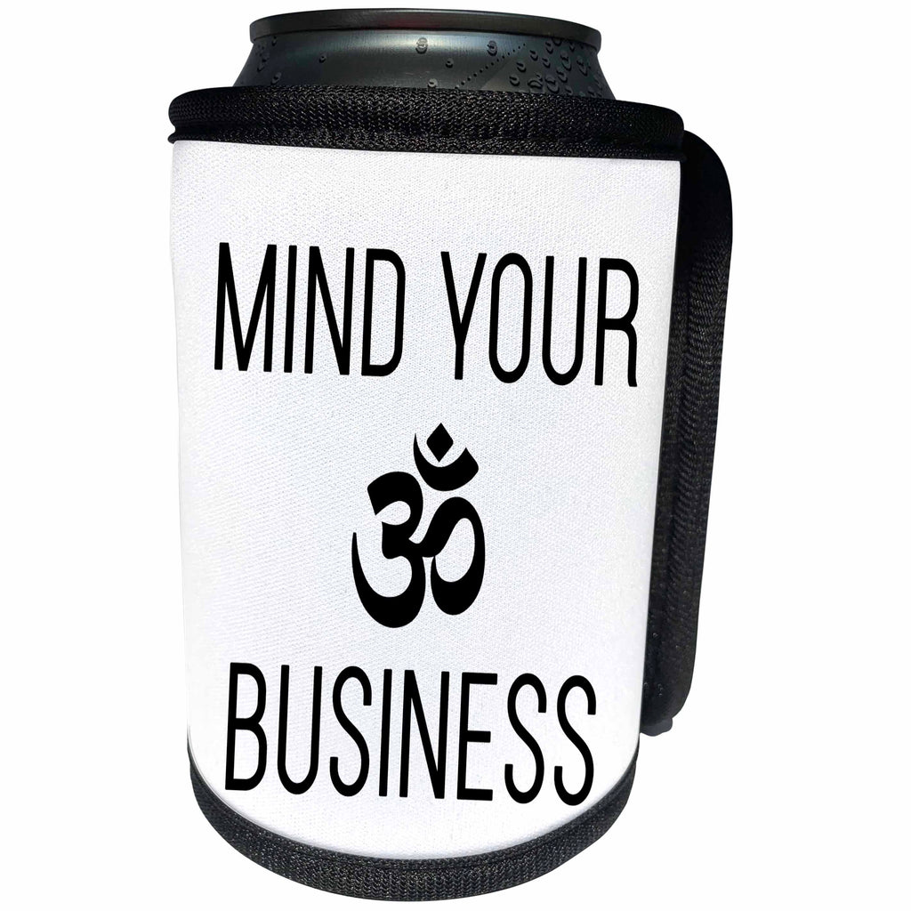 3dRose Tory Anne Collections Quotes - Mind Your Om Business - Can Cooler Bottle Wrap (cc_288766)