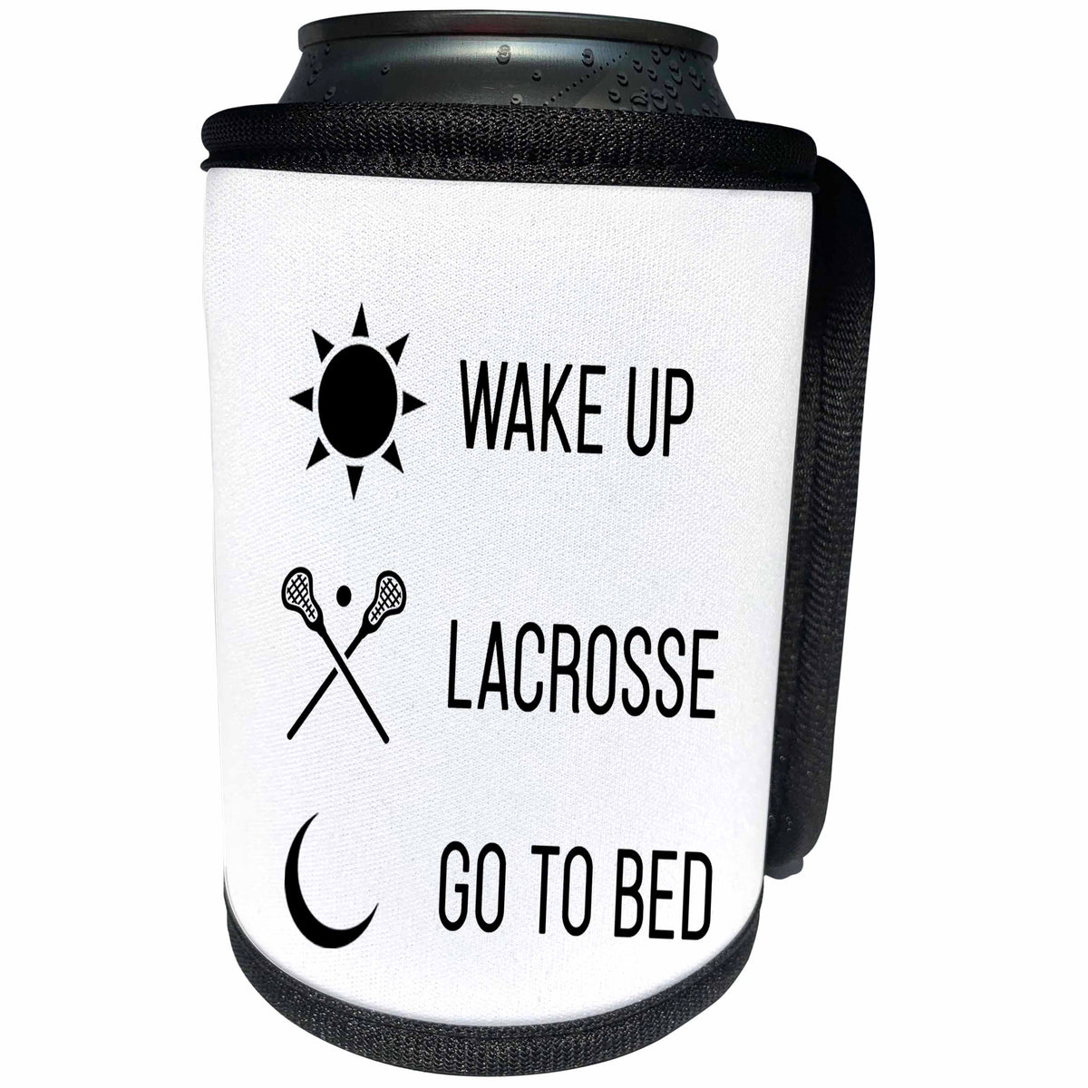 3dRose Tory Anne Collections Quotes - Wake Up Lacrosse Go To Bed - Can Cooler Bottle Wrap (cc_288778)