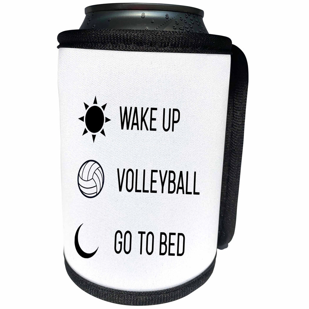 3dRose Tory Anne Collections Quotes - Wake Up Volleyball Go to Bed - Can Cooler Bottle Wrap (cc_288782)